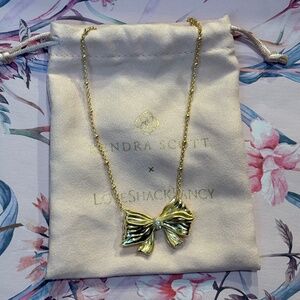 Kendra Scott x LoveShackFancy NIB Large Bow Pendant Necklace